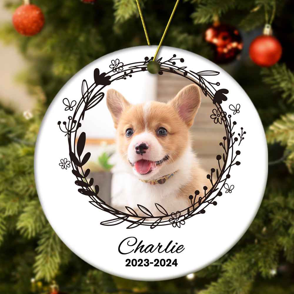 Personalized Pet Photo Ornament Dog Name Ornament Christmas Gift for Pet Lovers