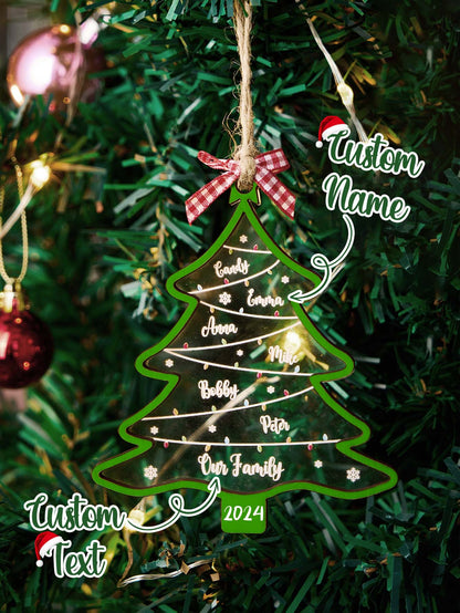 Personalised Family Name Christmas Tree Ornament - Custom Gift