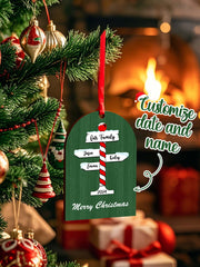 Personalised Family Name Christmas Ornament - Custom Wooden Keepsake