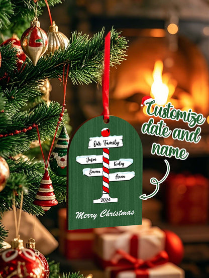 Personalised Family Name Christmas Ornament - Custom Wooden Keepsake