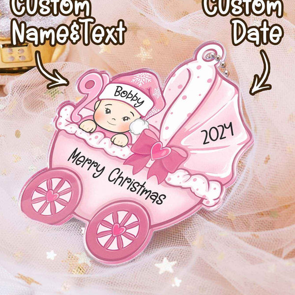 Personalized Baby's First Christmas Ornament Baby Carriage Ornament Gift for Baby
