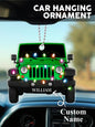 Personalised Car Christmas Ornament displayed in a gift box, engraved name on clear acrylic — ready-to-gift custom decoration