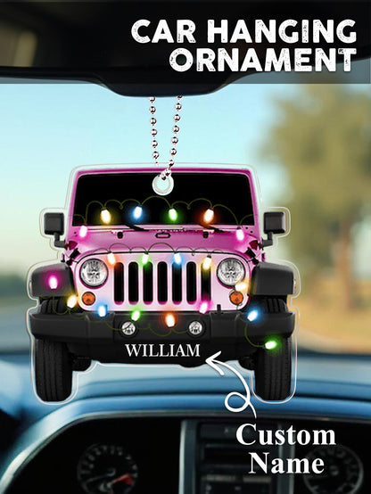 Personalised Car Christmas Ornament with Name - Custom Acrylic Decoration