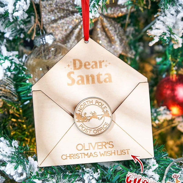 Personalized Christmas List Ornament Santa Letter Christmas Ornament for Christmas Gifts