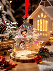 Personalized Photo Christmas Tree Family Ornament Funny Christmas Ornament Gift for Family