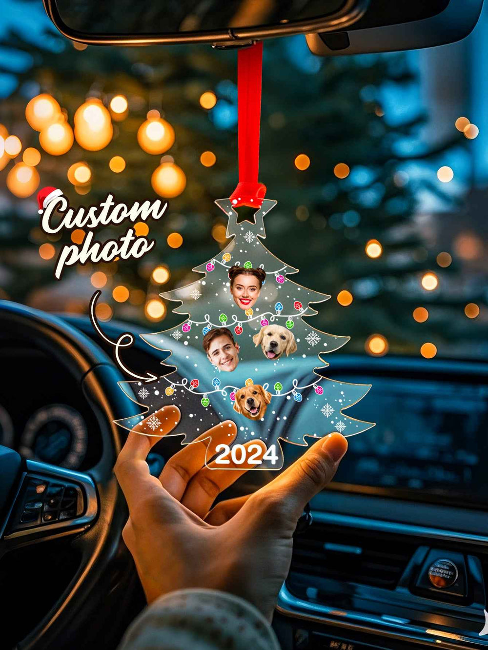 Personalized Photo Christmas Tree Family Ornament Funny Christmas Ornament Gift for Family