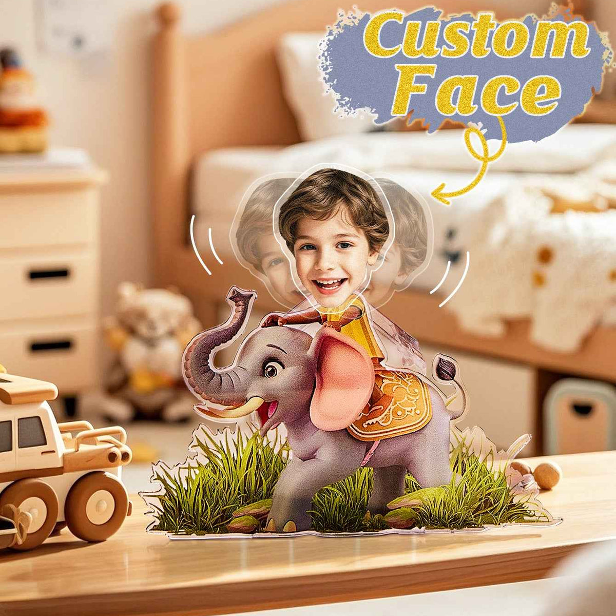 Personalized Face Kids and Animal Shaking Head Standee Gift for Kids