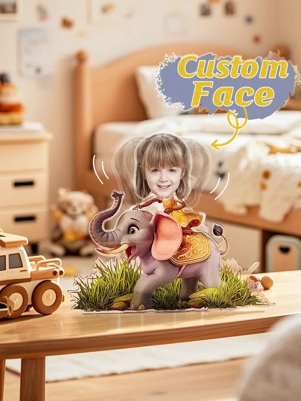 Personalized Face Kids and Animal Shaking Head Standee Gift for Kids