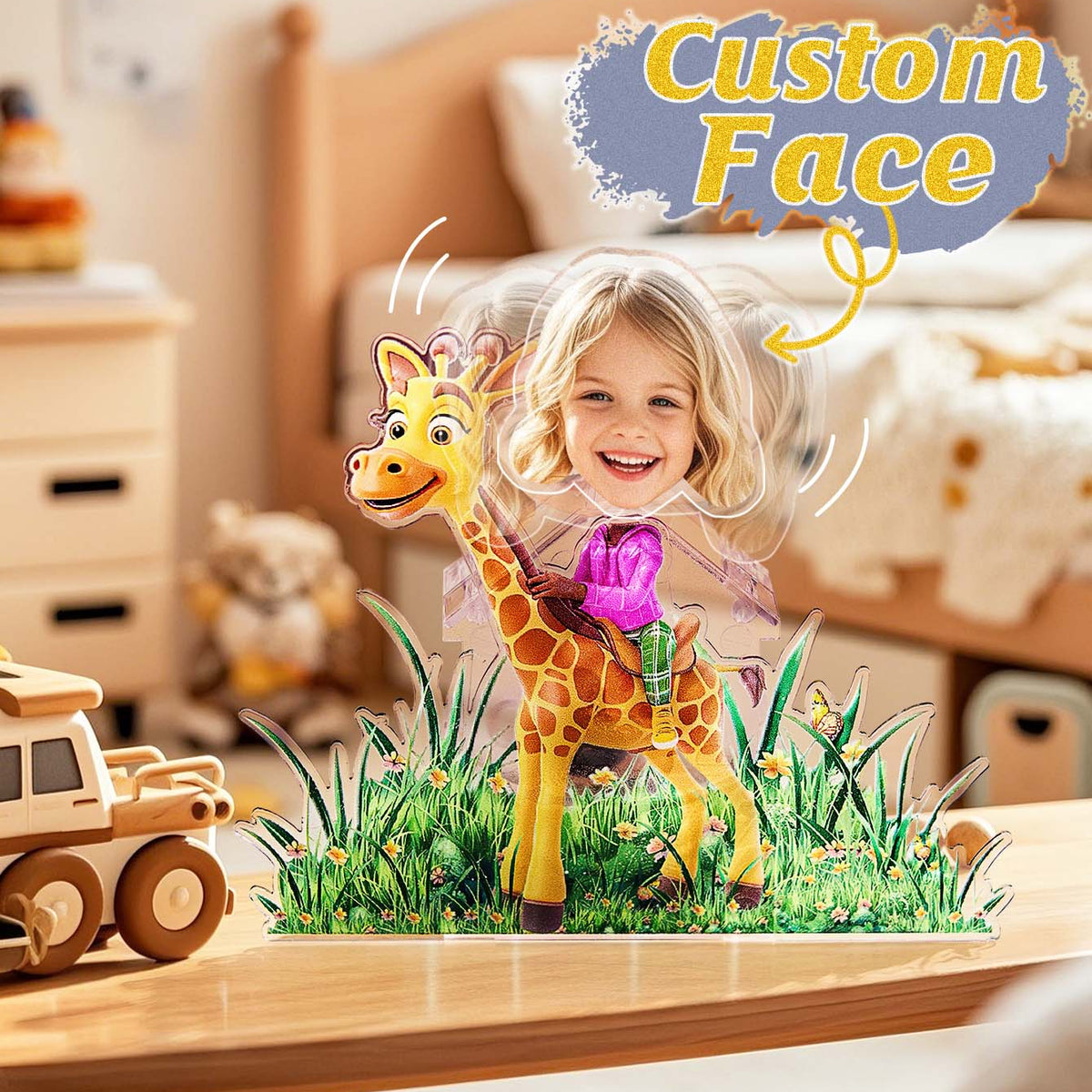 Personalised Face Kids & Animal Shaking Head Standee - Fun Acrylic Photo Gift