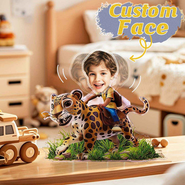 Personalized Face Kids and Animal Shaking Head Standee Gift for Kids