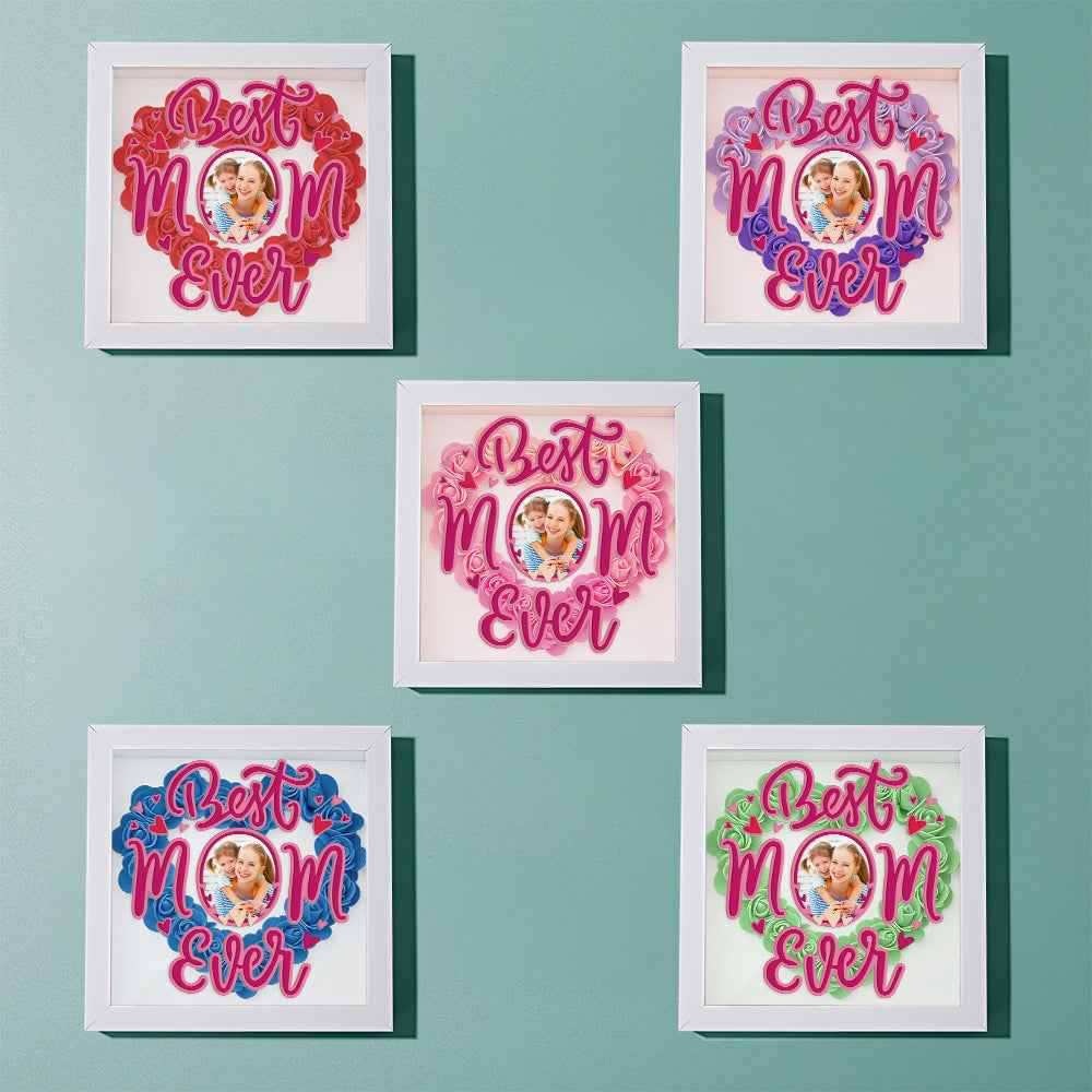 Personalized Photo Flower Shadow Box Frame Mother's Day Gift