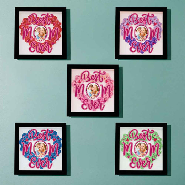 Personalized Photo Flower Shadow Box Frame Mother's Day Gift