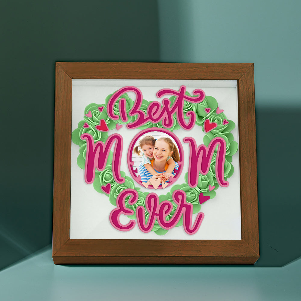Personalised Flower Photo Shadow Box - Unique Mother's Day Gift UK