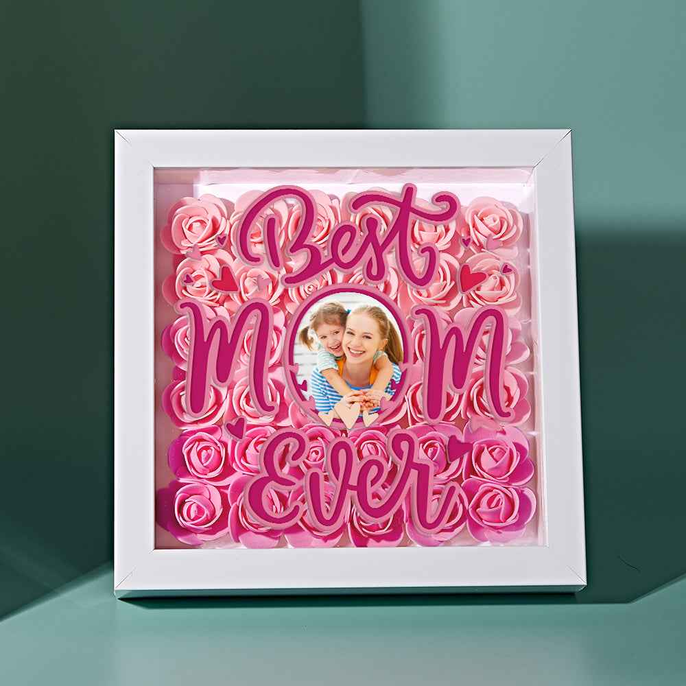 Personalized Photo Flower Shadow Box Frame Mother's Day Gift