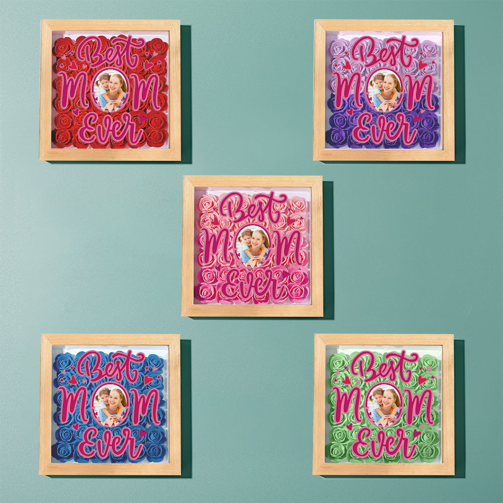 Personalised Flower Photo Shadow Box - Unique Mother's Day Gift UK