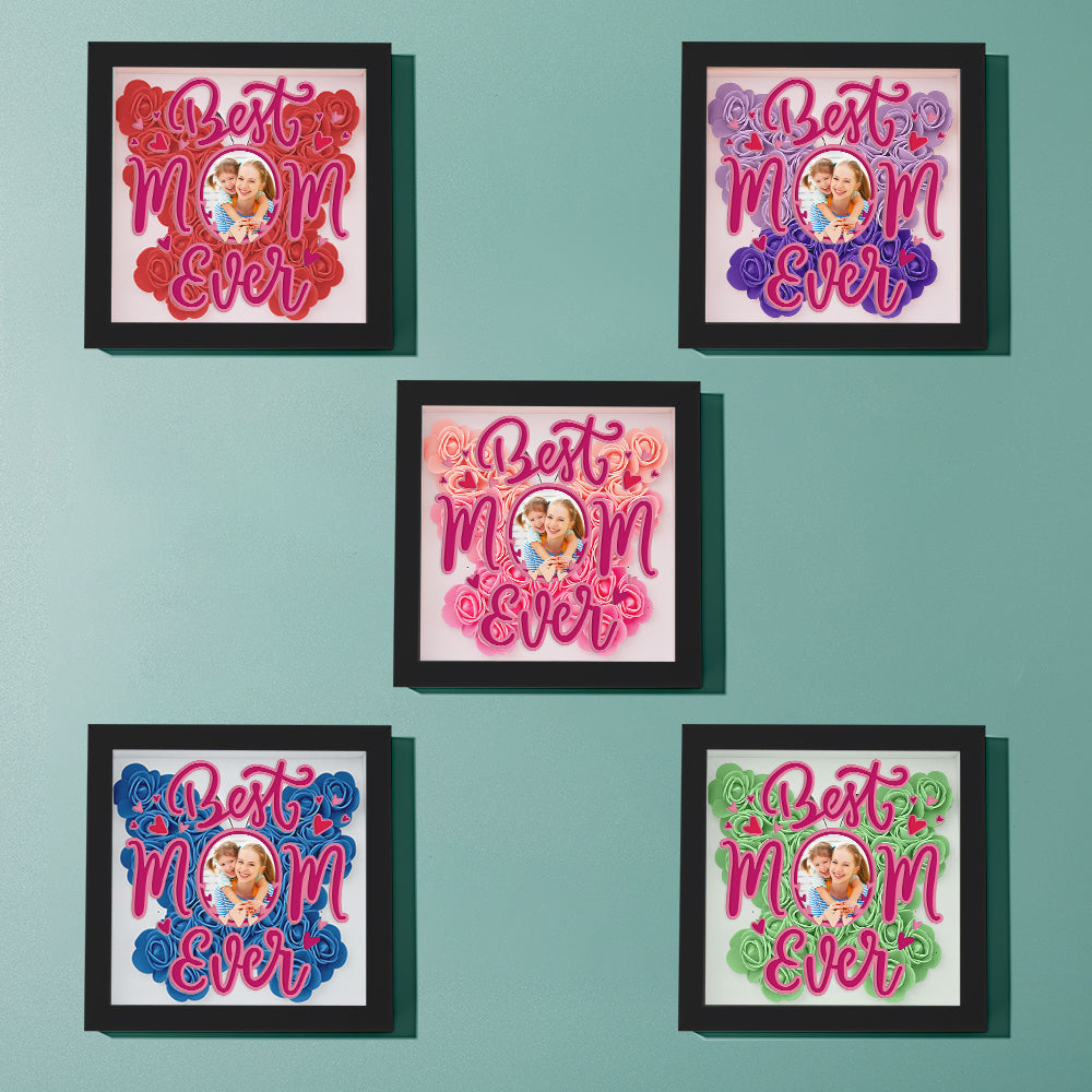 Personalised Flower Photo Shadow Box - Unique Mother's Day Gift UK