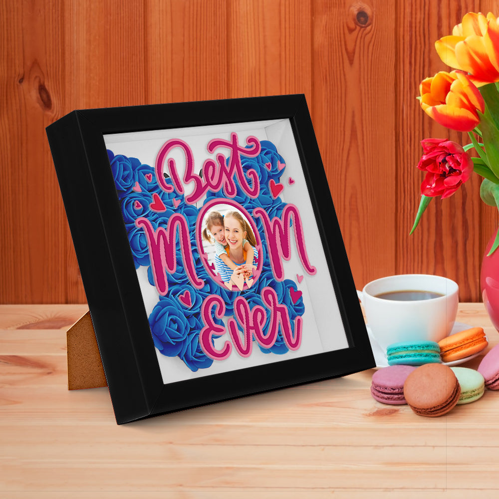 Personalised Flower Photo Shadow Box - Unique Mother's Day Gift UK
