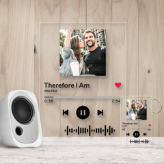 Personalised Acrylic Music Plaque with Custom QR Code | Night Light & Keychain Gift