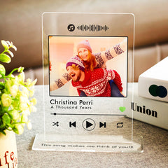 Scannable Personalised Ornament with Photo Engraving & Music Code