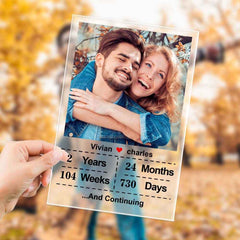 Personalised Photo Acrylic Plaque Custom Name Anniversary Gift for Love