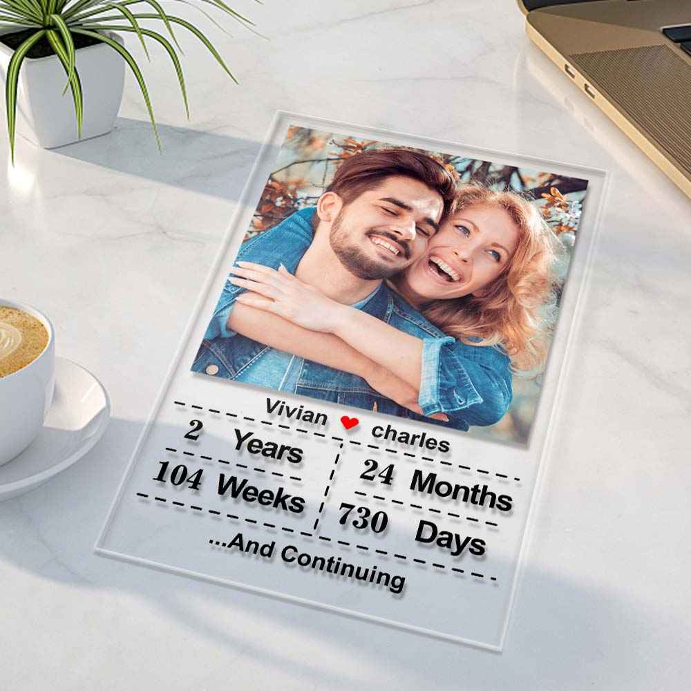 Personalised Photo Acrylic Plaque Custom Name Anniversary Gift for Love