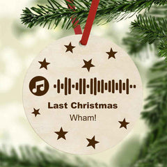 Custom Engraved Ornament Music Code Christmas Gift