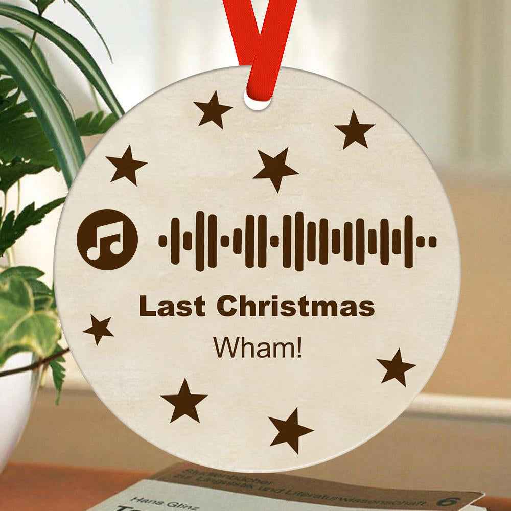 Custom Engraved Ornament Music Code Christmas Gift
