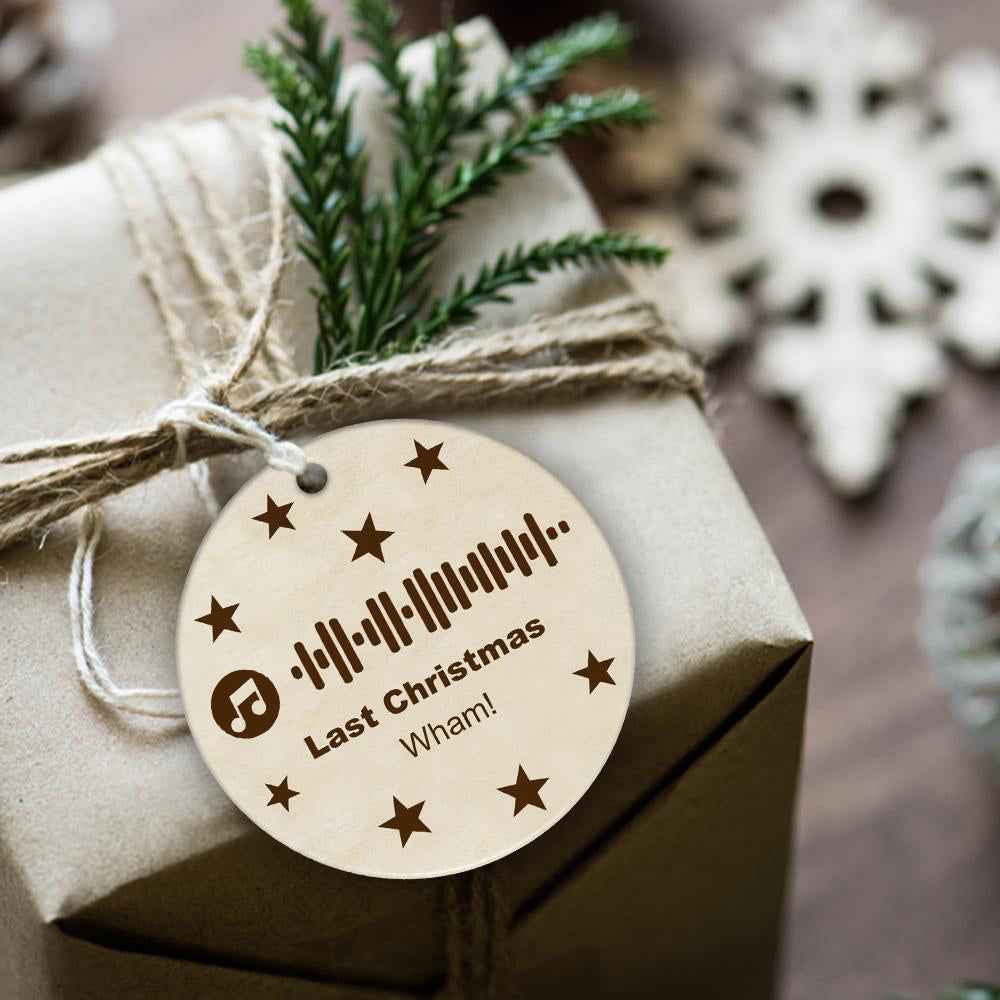 Custom Engraved Ornament Music Code Christmas Gift