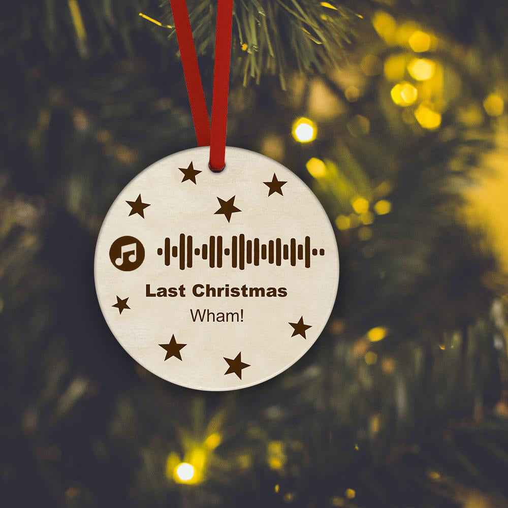 Custom Engraved Ornament Music Code Christmas Gift