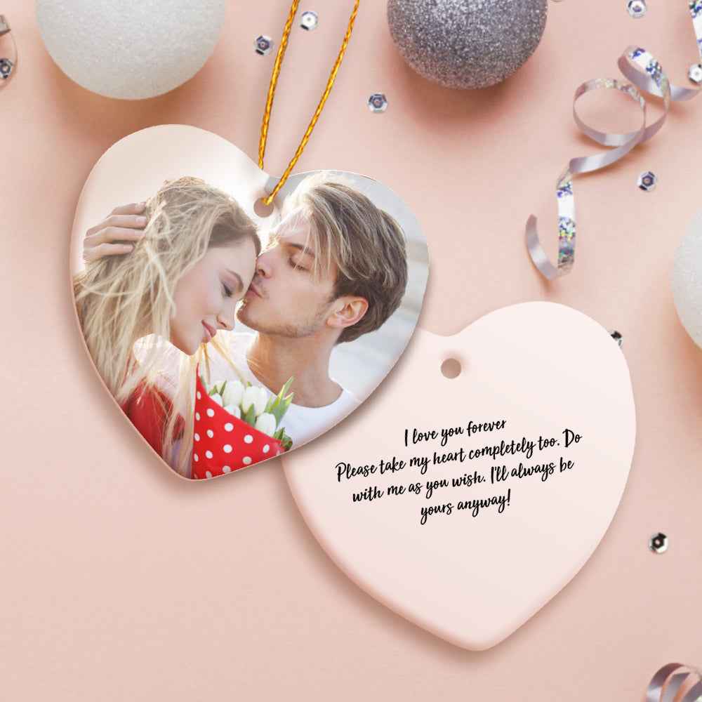 Personalized Heart Ceramics Ornament Photo Hanging Ornaments