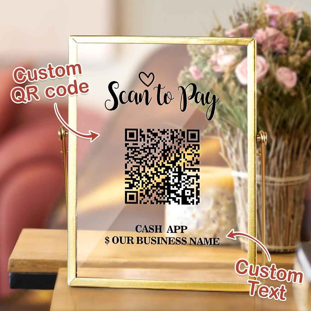 Custom QR Code Sign Template Scan to Pay Sign