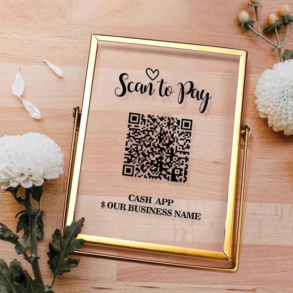 Custom QR Code Sign Template Scan to Pay Sign