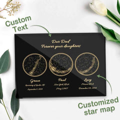 Personalized 3 locations Custom Night Sky Creative Gift Ideas for Dad