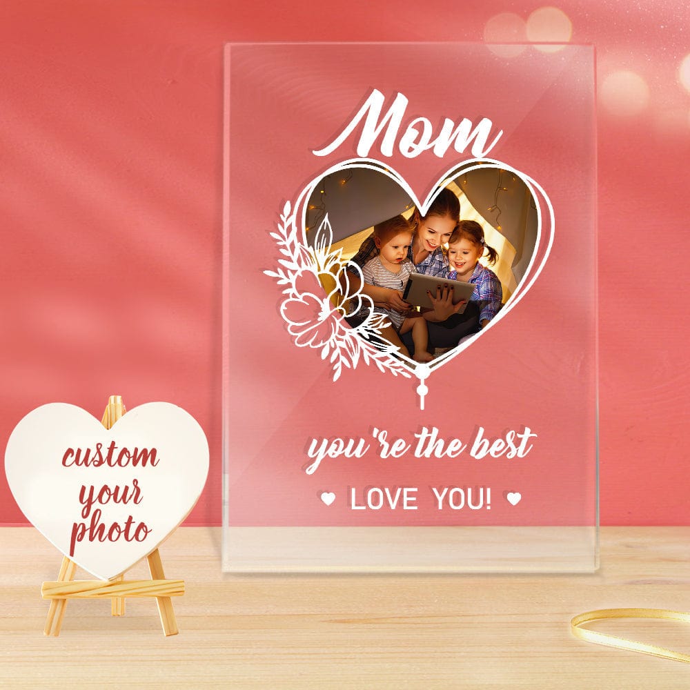 Personalised Photo Night Light Desk Lamp | Custom Acrylic Gift for Mum