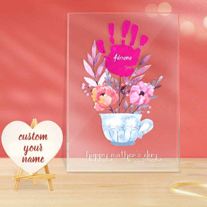 Custom Name and Date Night Light Handprint Lamp Mother's Day Gift