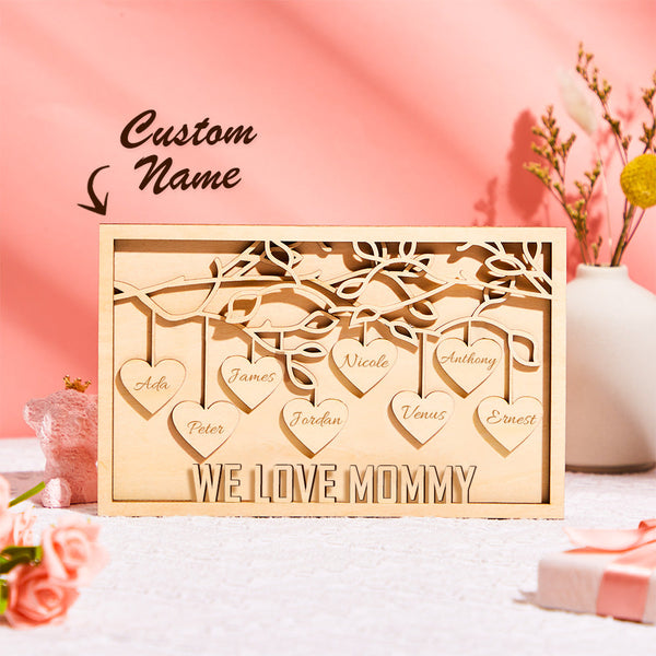 Personalised Engraved Family Tree Plaque - Unique Mother's Day Gift for Mum