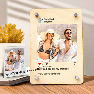 Custom Wooden Instagram Plaque Personalized Printed Gift for Lover