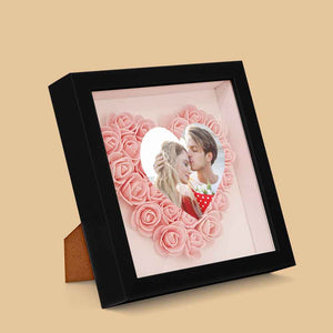 Custom Photo Flower Shadow Box Personalized Heart Flower Shadowbox Frame Gift