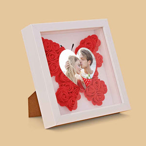 Custom Photo Flower Shadow Box Personalized Heart Flower Shadowbox Frame Gift