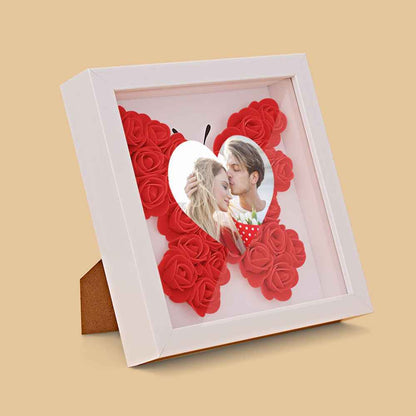 Custom Photo Flower Shadow Box Personalized Heart Flower Shadowbox Frame Gift