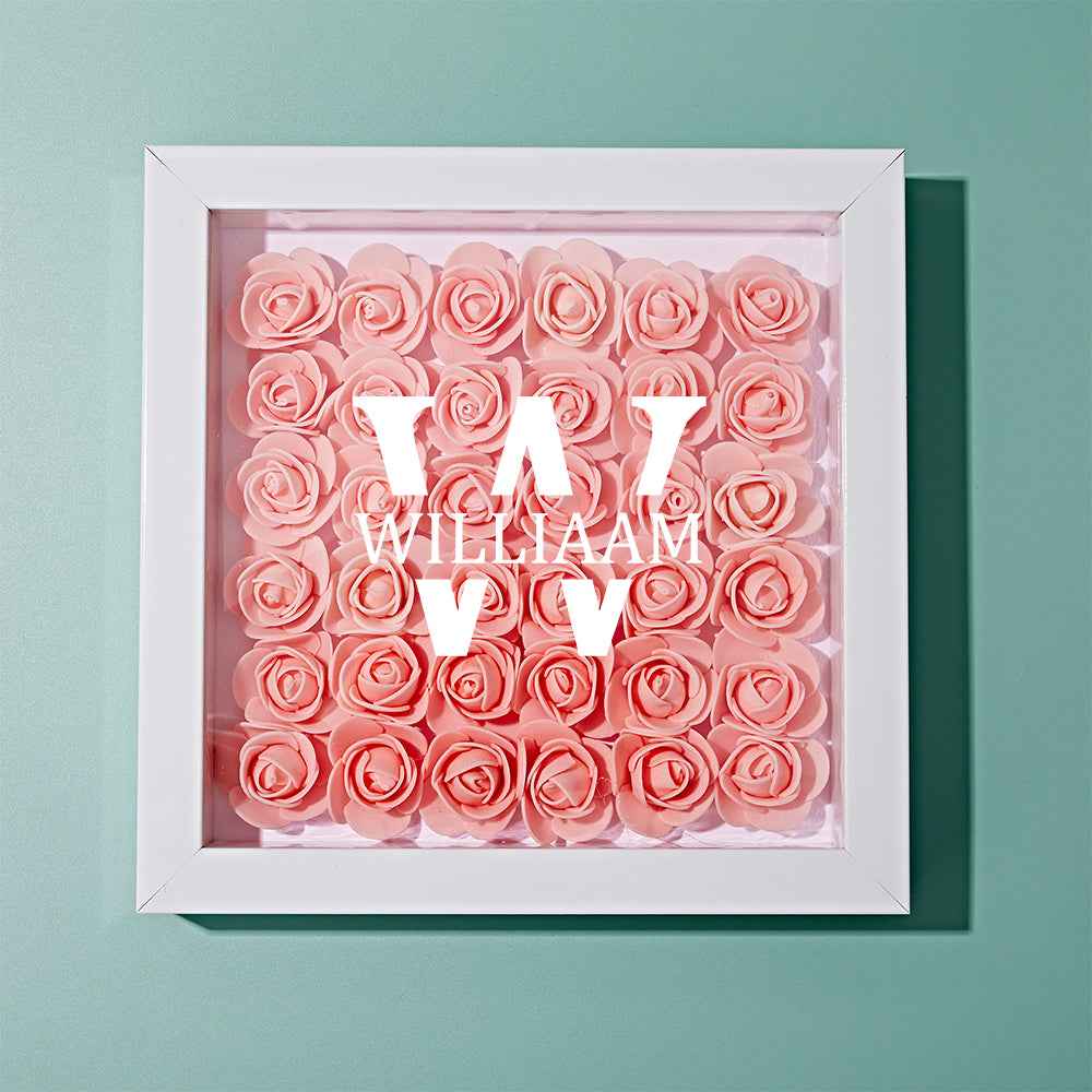 Customized Name Flower Shadow Box Personalized Shadowbox Frame