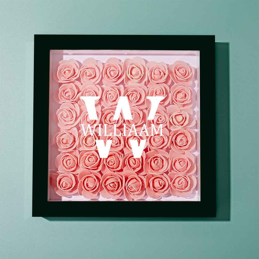 Customized Name Flower Shadow Box Personalized Shadowbox Frame