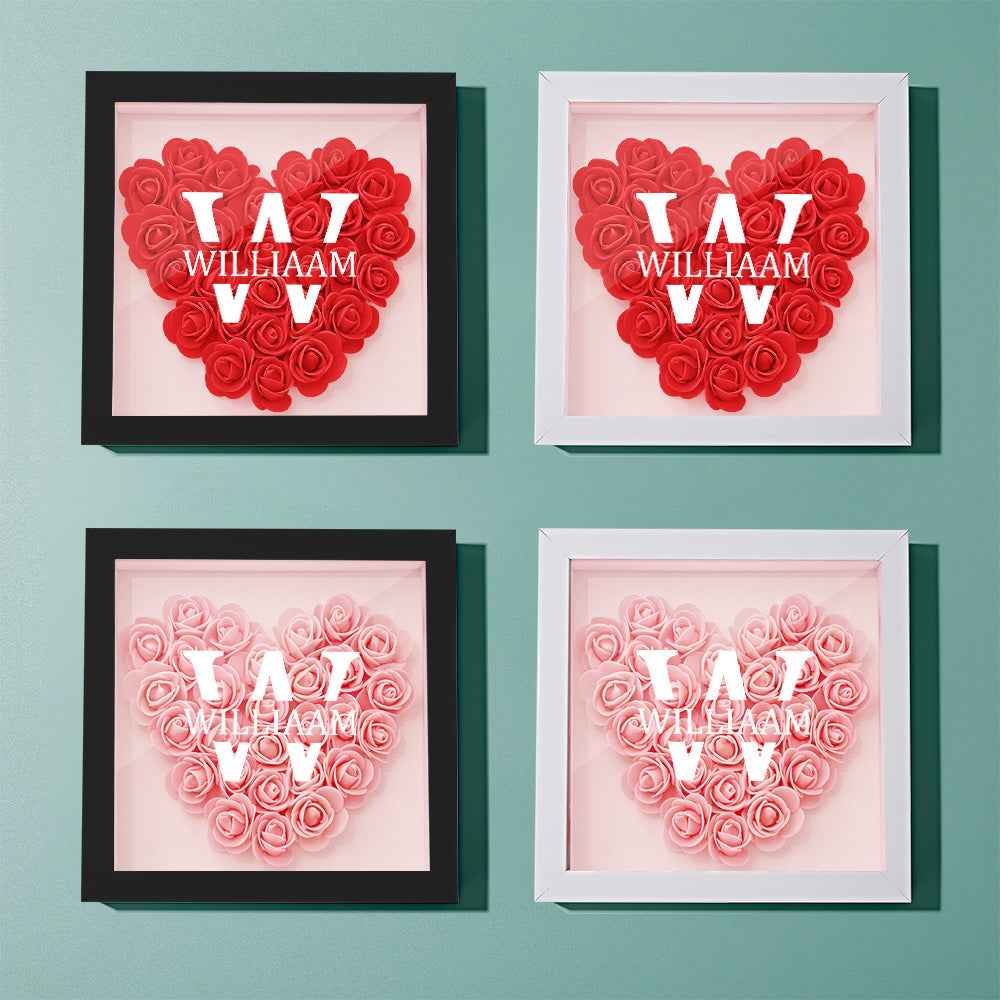 Customized Name Flower Shadow Box Personalized Shadowbox Frame