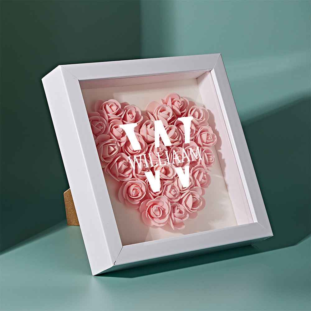 Customized Name Flower Shadow Box Personalized Shadowbox Frame