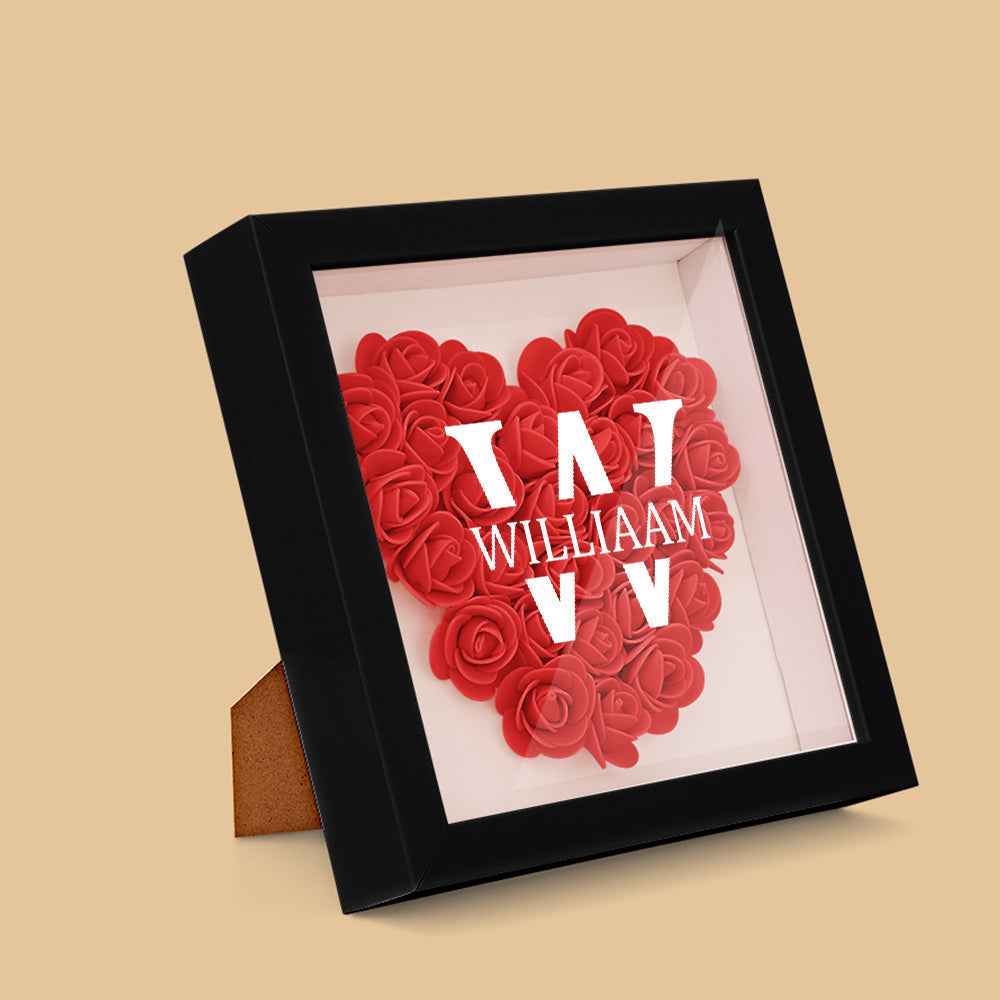 Customized Name Flower Shadow Box Personalized Shadowbox Frame