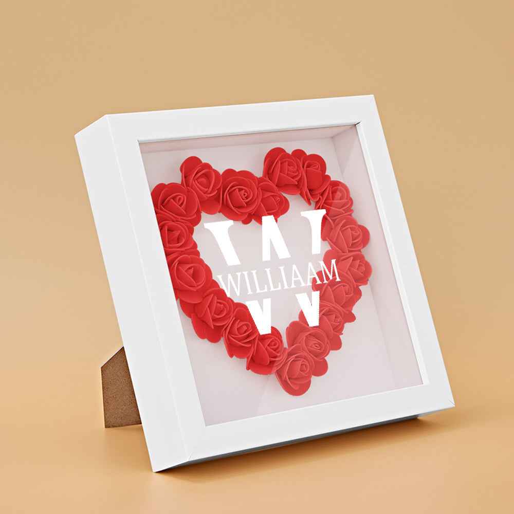 Customized Name Flower Shadow Box Personalized Shadowbox Frame