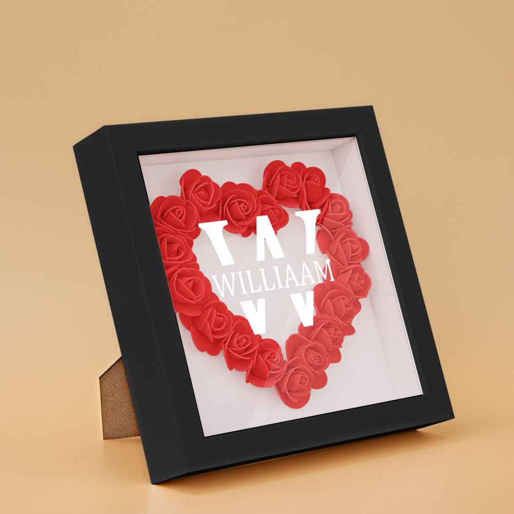 Customized Name Flower Shadow Box Personalized Shadowbox Frame