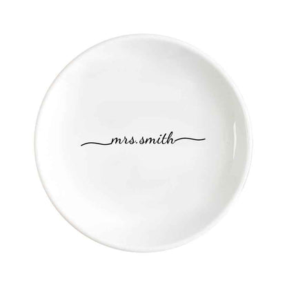 Custom Engagement Ring Dish Personalized Wedding Ring Dish Ceramic Jewelry Dish Ring Holder Bridesmaid Gift