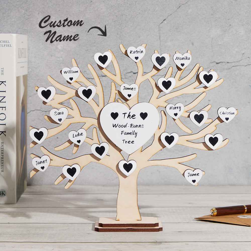 Custom Name Family Tree Personalized Engraved Desk Decoration Anniversary Gifts