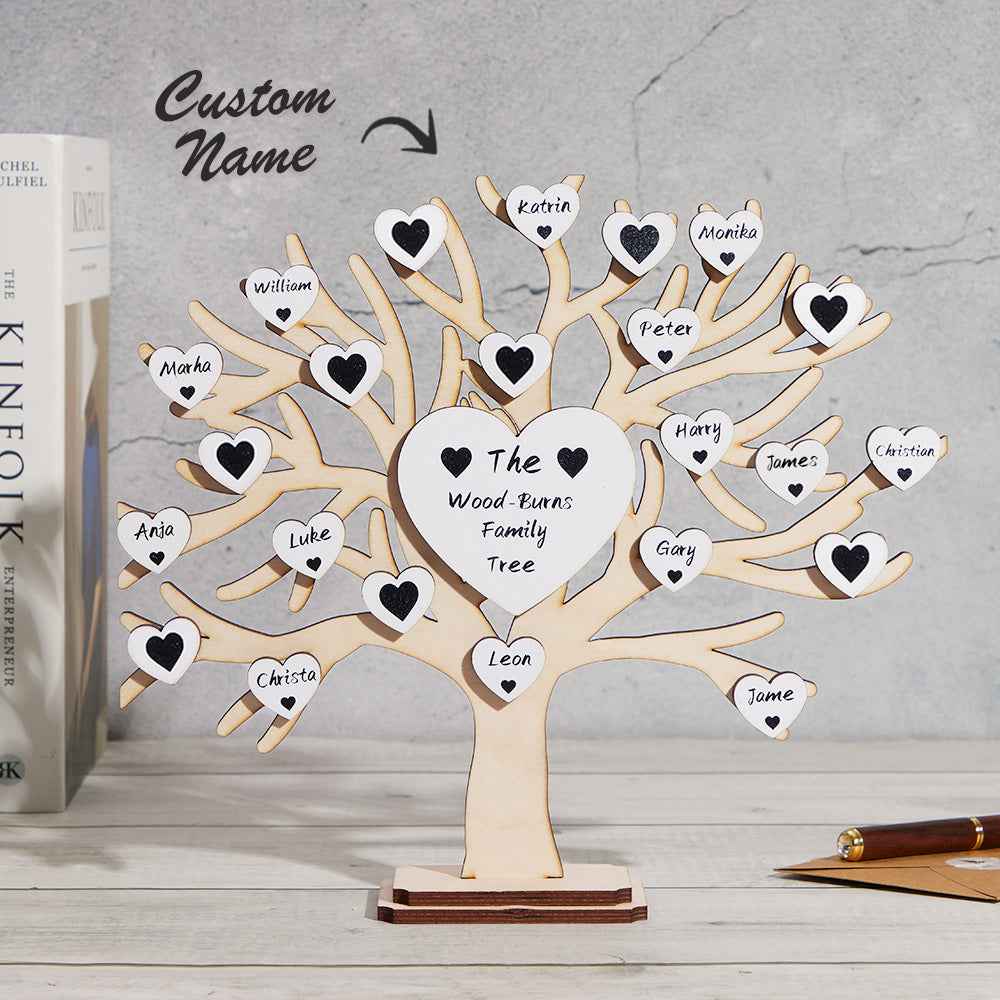 Custom Name Family Tree Personalized Engraved Desk Decoration Anniversary Gifts